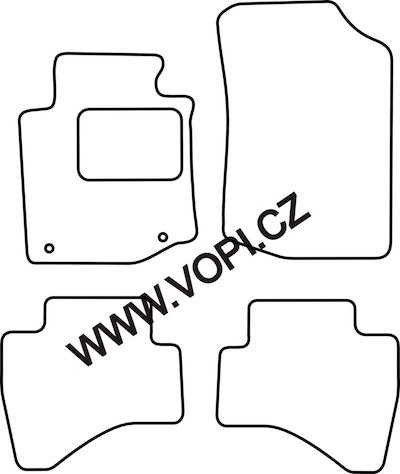 Přesné gumové koberce béžové / šedé Citroen C1 2011 ->